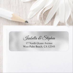 Simple Silver Pearl Elegant Return Address Label