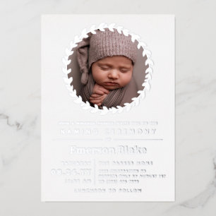 Simple Silver Wreath Baby Photo Naming Ceremony