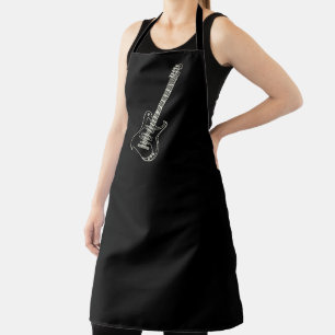 Simple Single Electric Guitar Modern Minimal Black Apron
