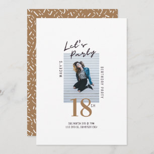 Simple Single Photo 18th Birthday Party Invitation