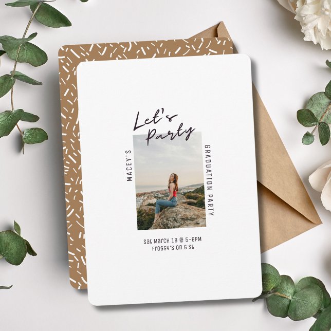 Simple Single Photo Graduation Party Invitation (Creator Uploaded)