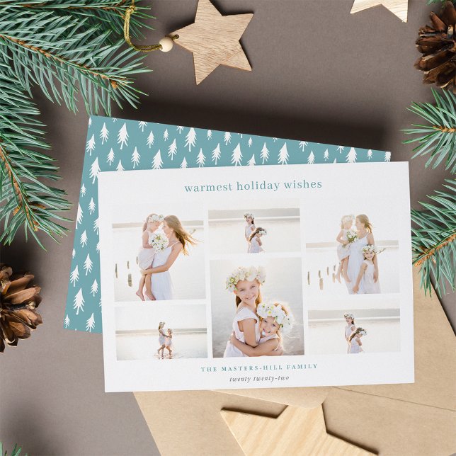 Simple Six | Minimalist Photo Collage Holiday Card (Creator Uploaded)