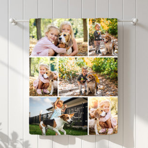 Simple Six-Photo Pet  Fleece Blanket