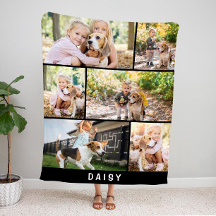 Simple Six-Photo with Name Pet  Sherpa Blanket