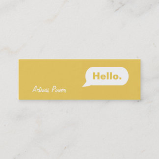Simple Skinny IM Message Business Card mustard