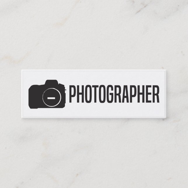 Simple Skinny Photographer Business Card (Front)