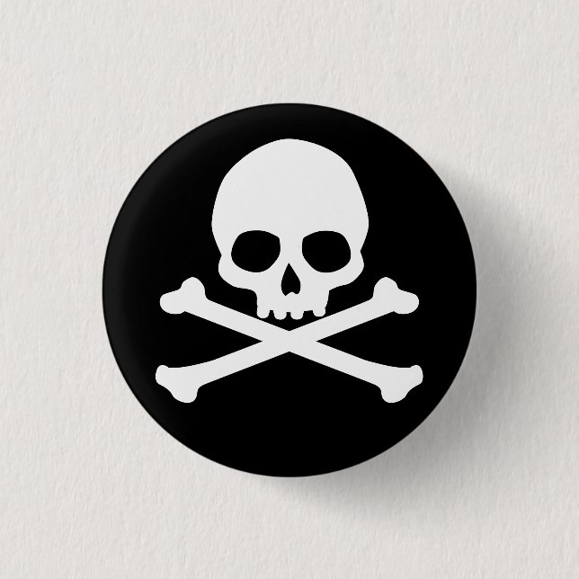 Simple Skull and Crossbones 3 Cm Round Badge (Front)