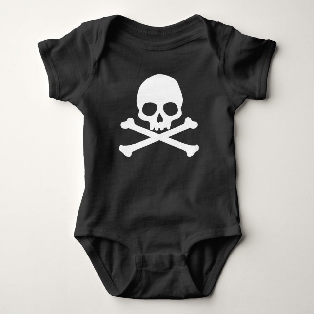 Simple Skull and Crossbones Baby Bodysuit (Front)