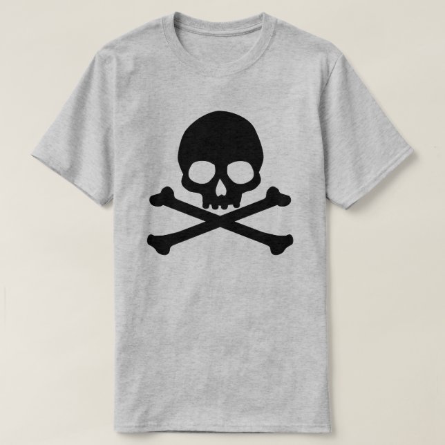 Simple Skull And Crossbones T-Shirt (Design Front)