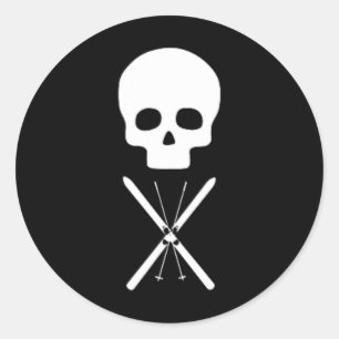 Simple Skull Design Clic Look For Cross Country Sk Classic Round Sticker