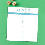 Simple Sky Blue and White Bunco Table Tally Notepad<br><div class="desc">Toss a sheet on each table for the person keeping tally of the score and streamline your Bunco game with these ready to go and easy to use tear off tally sheets with two blank columns and sky blue accents.</div>