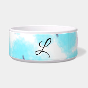 Simple sky blue black watercolor add your monogram
