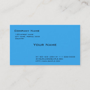 simple, sky blue business card
