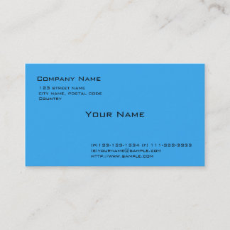 simple, sky blue business card