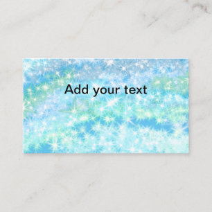 Simple sky blue glitt sparkle stars add your text  business card