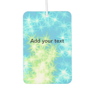 Simple sky blue glitt sparkle stars add your text car air freshener