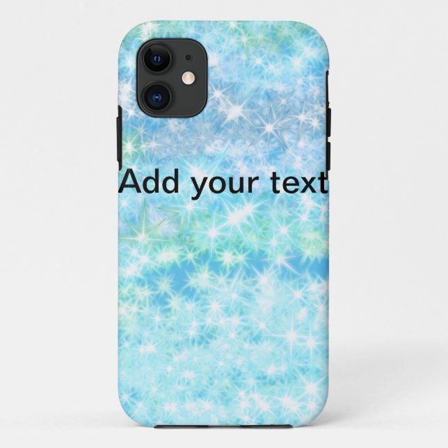 Simple sky blue glitt sparkle stars add your text  Case-Mate iPhone case (Back)