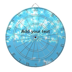 Simple sky blue glitt sparkle stars add your text dartboard