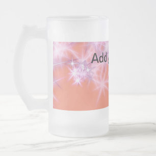 Simple sky blue glitt sparkle stars add your text frosted glass beer mug