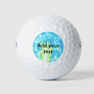 Simple sky blue glitt sparkle stars add your text golf balls