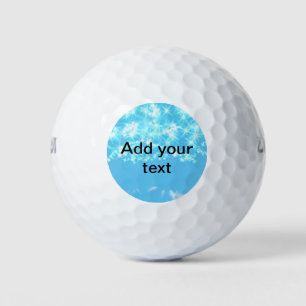 Simple sky blue glitt sparkle stars add your text golf balls