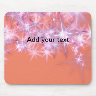 Simple sky blue glitt sparkle stars add your text mouse mat