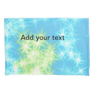 Simple sky blue glitt sparkle stars add your text pillowcase