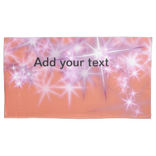 Simple sky blue glitt sparkle stars add your text pillowcase