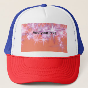 Simple sky blue glitt sparkle stars add your text trucker hat