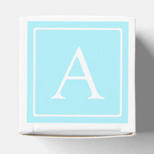 Simple Sky Blue Monogram Favour Box