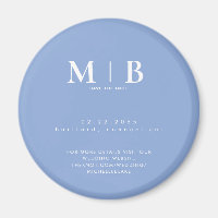 Simple Sky Blue Monogram Wedding Save the Date