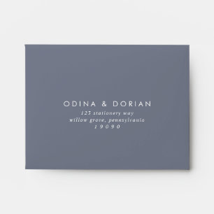 Simple Slate Blue Grey Self-Addressed RSVP Envelope