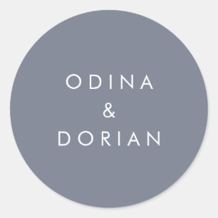 Simple Slate Blue Grey Wedding Envelope Seals