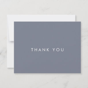 Simple Slate Blue Grey Wedding Thank You Card
