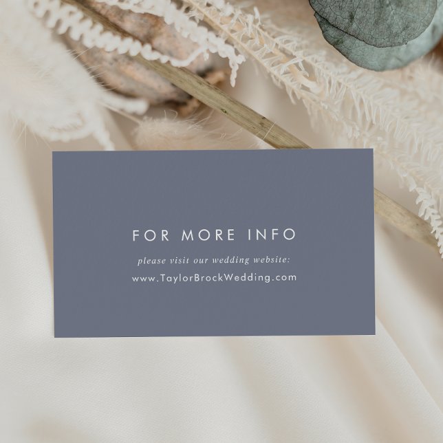 Simple Slate Blue Grey Wedding Website Enclosure Card (Creator Uploaded)