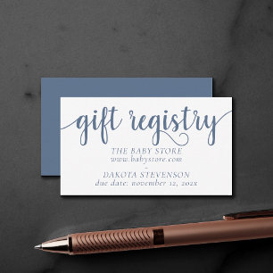 Simple Slate Gift Registry Dusty Blue Any Event Enclosure Card