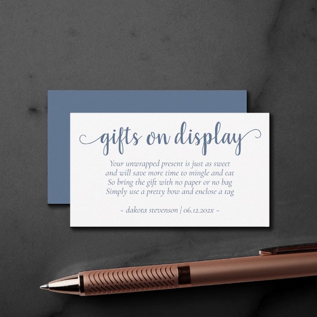Simple Slate Gifts on Display | Dusty Blue Event Enclosure Card (Creator Uploaded)