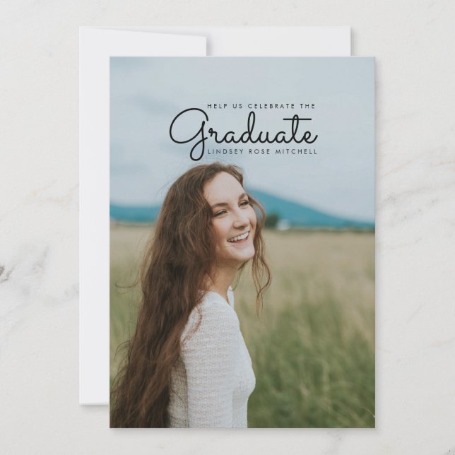 Simple & sleek Graduate Party Invite (Front)
