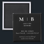 Simple Sleek Monogram B/W Wedding Save the Date II Magnet<br><div class="desc">Contemporary Black and White Monogram Wedding Save the Date Magnet.  Larger Print than original.</div>