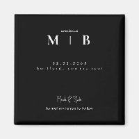 Simple Sleek Monogram Black Wedding Save the Date