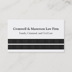 Simple Sleek Stripes Business Card, Black Card