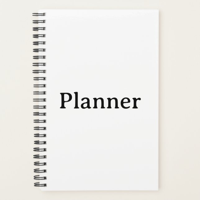 Simple Small 5.5" x 8.5" Soft Cover, Black Spiral  Planner (Front)