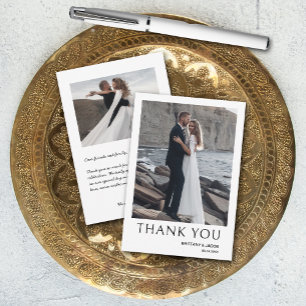 Simple Small Photo Wedding Thank You Card