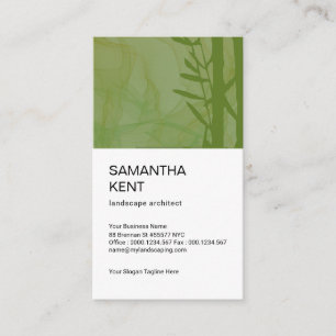 Simple Smoky Green Foliage Landscape Architect Business Card
