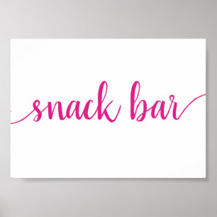 Simple Snack Bar Hot Pink Any Event Sign