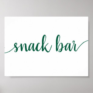 Simple Snack Bar Hunter Green Any Event Sign