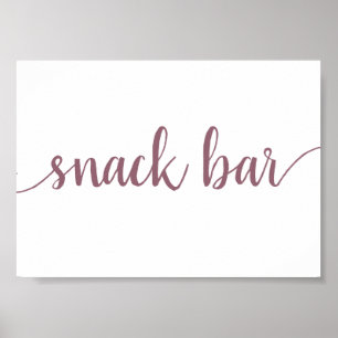 Simple Snack Bar   Mauve Pink Any Event Sign