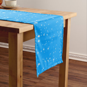 Simple Snow and Stars on LIGHT BLUE or Your Colour Short Table Runner