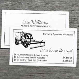 Simple Snow Ploughing Business Card
