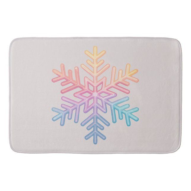 Simple Snowflake Bath Mat (Front)